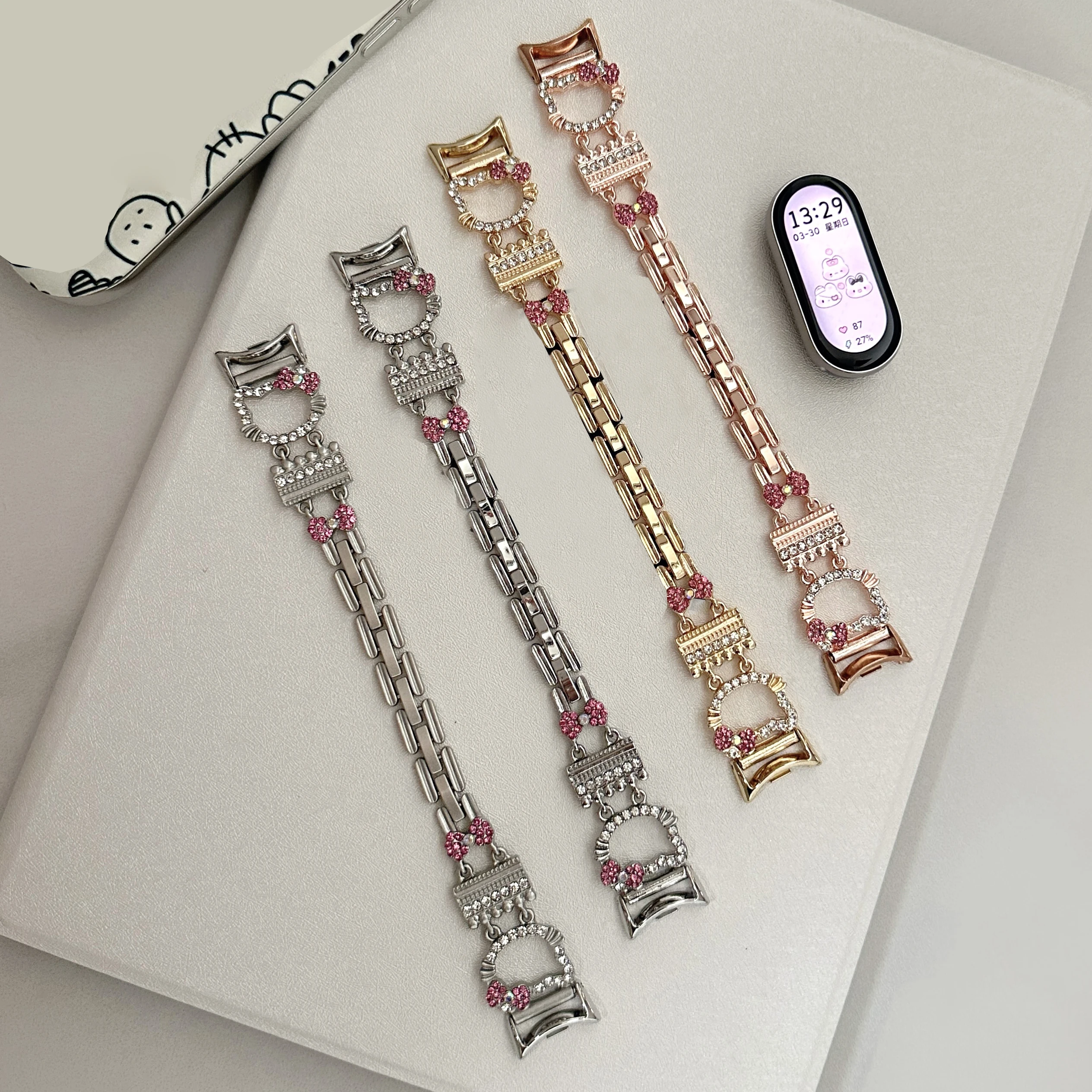 Cute Sparkling Strap for Xiaomi Smart Band 8 9 8 Pro 9 Pro Girls' Bracelet for Redmi Watch Watch4 5 Fashion Leisure Strap