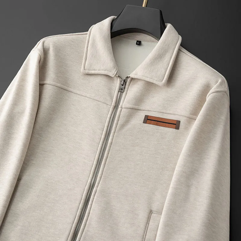 Ultra-fine and soft winter high-end casual sports suit two-piece set for men