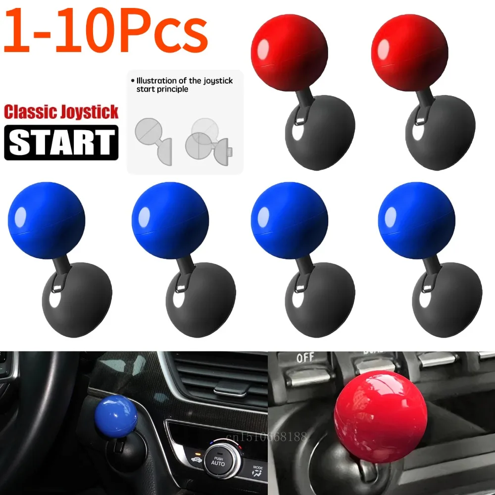 1-10Pcs Car One Click Start Plastic Button for Car Engine Start/Stop One-click Start Button Cover Decoration Sticker Cover Decor