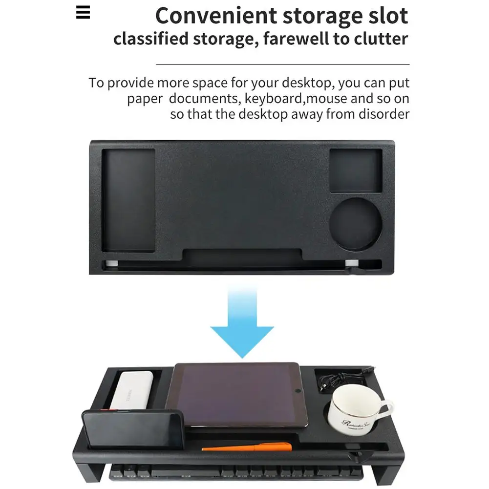 Monitor Stand Riser Computer Stand Schreibtisch Organizer mit USB Hub Extender erhöht Regal für Laptop PC Tastatur Drucker ps4