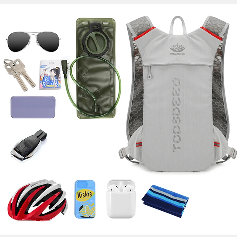 Mochila para corrida ao ar livre, bolsa de água leve, bolsa para colete de maratona, mochila off-road para caminhadas e ciclismo, bolsa de água de 2