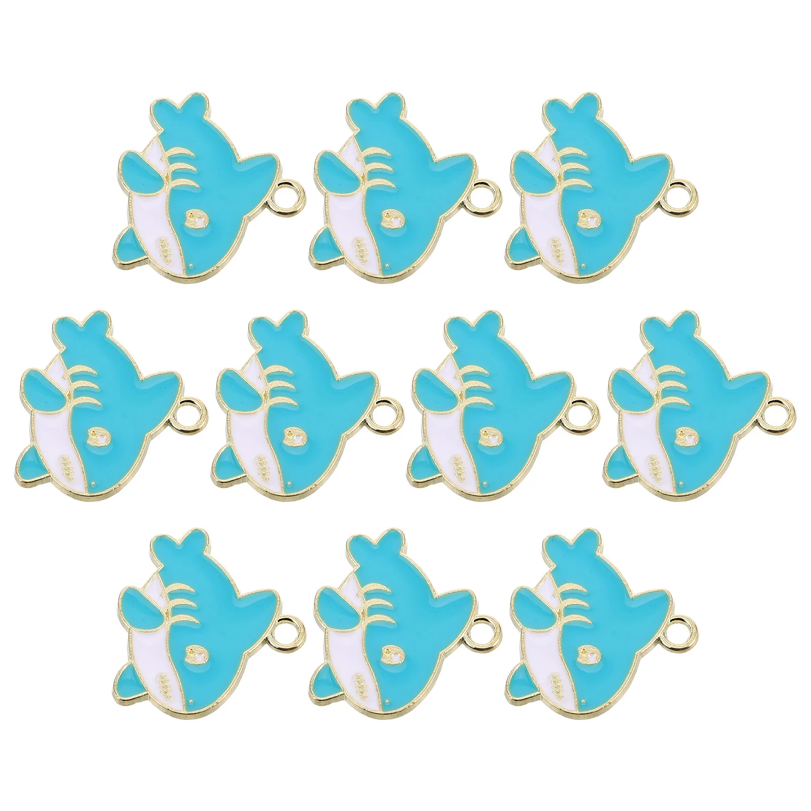 

10pcs Shark Pendant Alloy Animal Charms For Jewelry Making Diy Necklace Bracelet Craft Findings Marine Enamel Pendants Kids