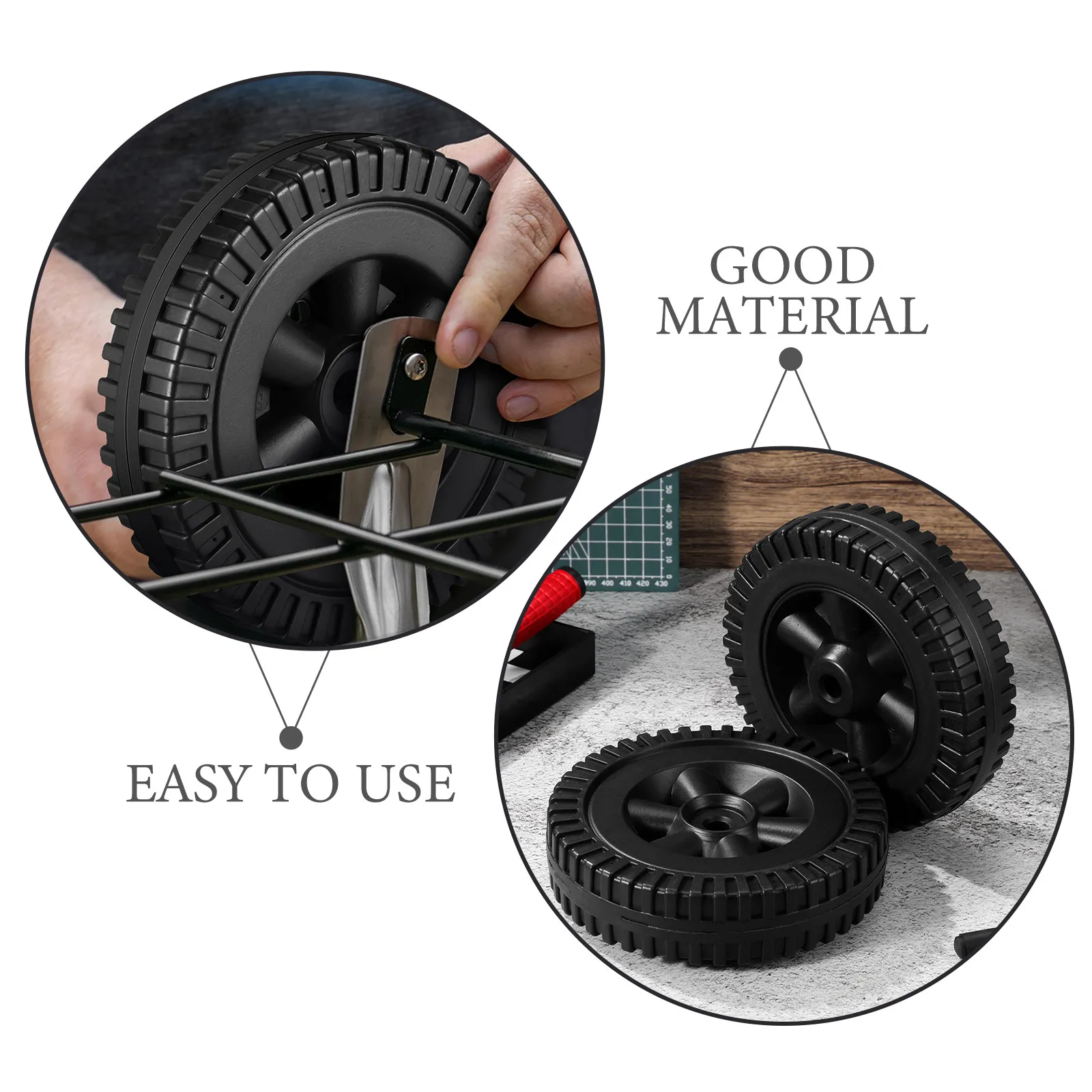 3 PCS BBQ Casters Grill Replacement Wheels Griddle Pit HDPE Barbecue