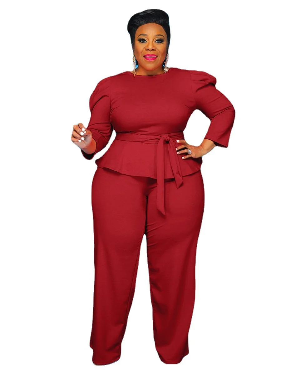 XL-5XL 2022 Fall Plus Size Set Women Clothing Casual Ladies Top And Pants Suits Female Two Pieces Outfits Wholesale dropshopping