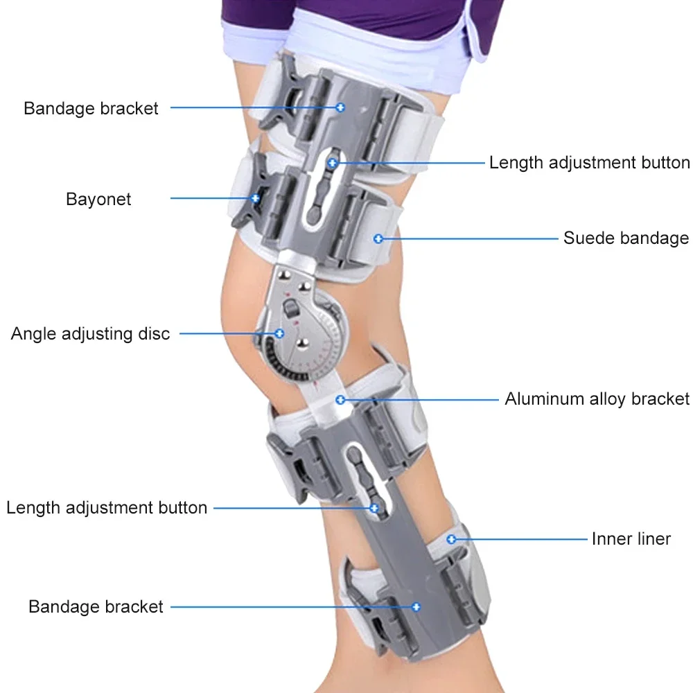 

Customizable Hinged Knee Brace Set - Post-Surgery ROM Immobilizer & Stabilizer for Injury Recovery - Adjustable Orthopedic