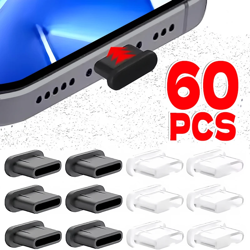 Type-C Dust Plugs Silicone Charging Port Protector Stopper Cap Cover for Samsung IPhone Xiaomi OPPO Huawei USB C Dust Plugs Cap