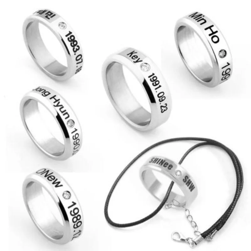 Collar de anillo SHINEE KPOP jonghyun, colgante ONEW minho TAEMIN KEY JONG HYUN, anillo taemin shinee jonghyun Steel