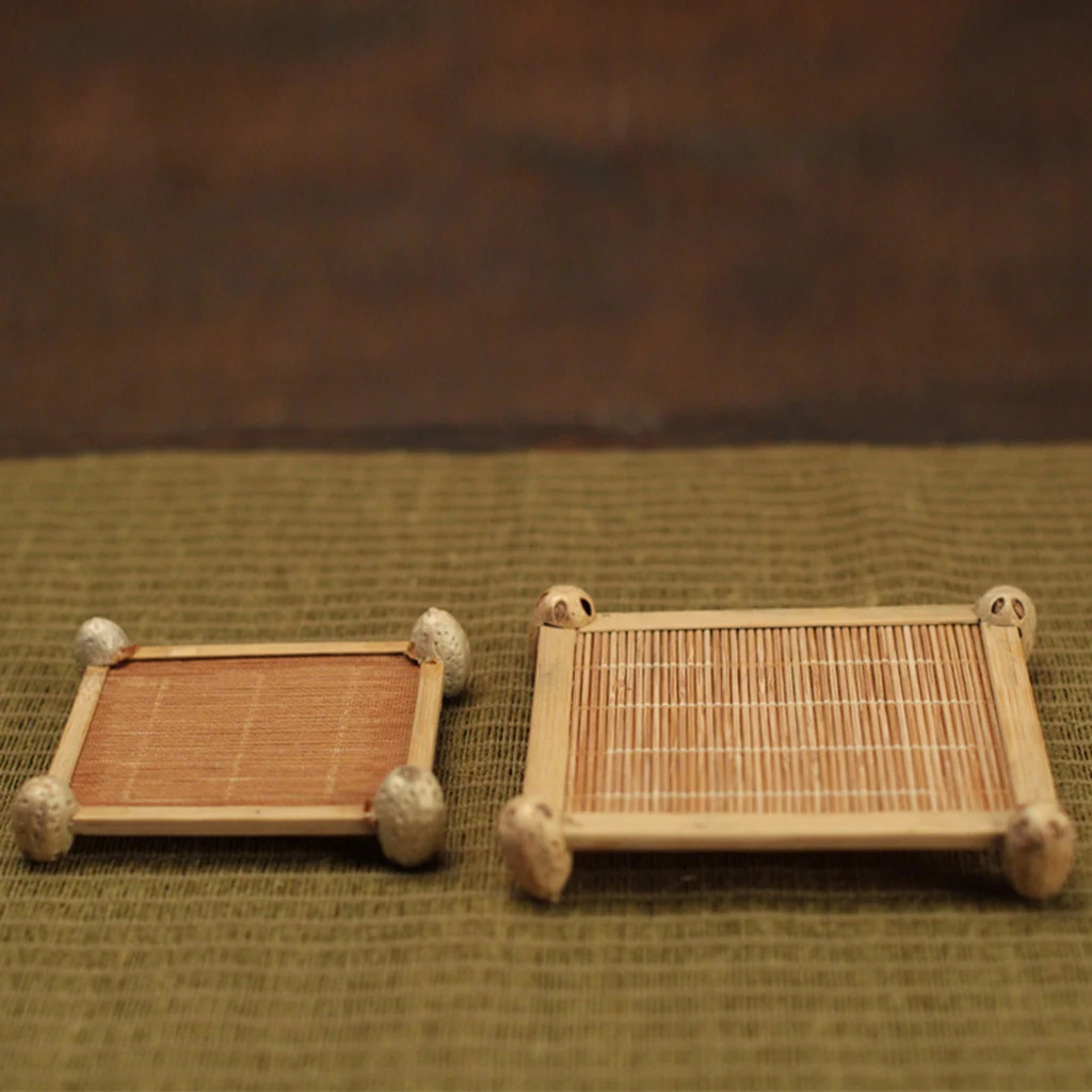 Bamboo Teacup Mat Coaster Square Serving Tray Heat Proof Insulation Pallet for Home Kitchen Decor Tableware