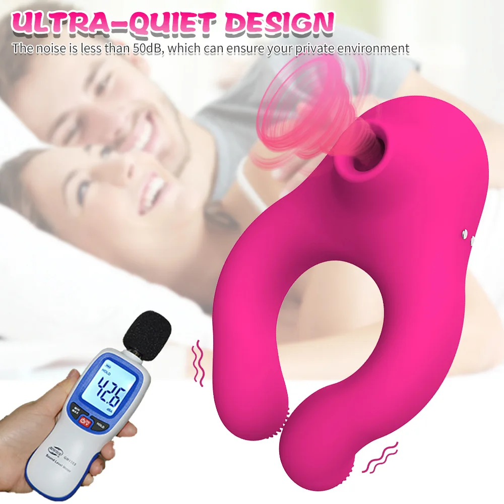 Sucker Vibrator for Couple Ring Men Cock Ring Penis Phallus Clitoris Sucking Clit Strap-On Satisfied Sex Toy for Adult Supplies