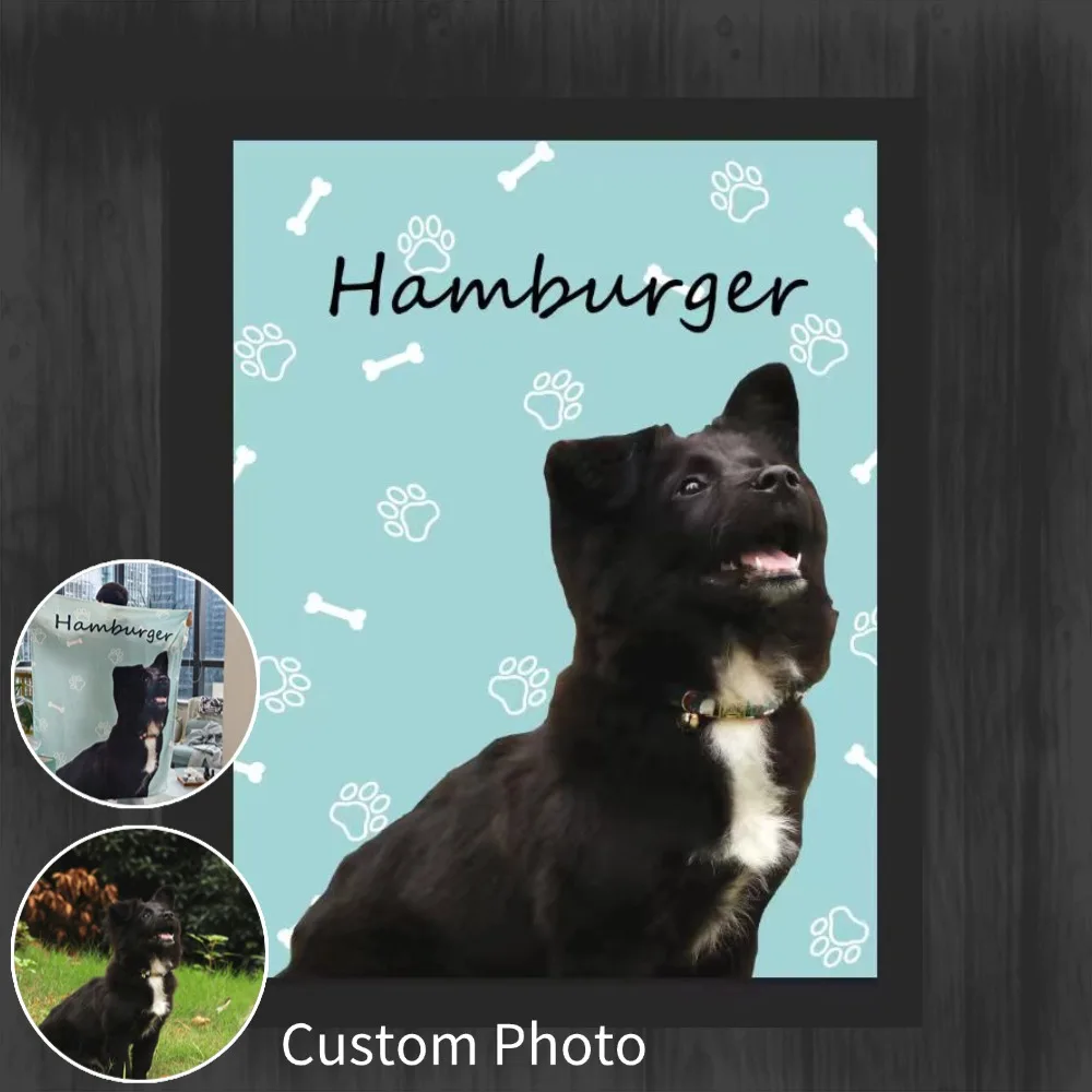 

Персонализированное одеяло для фотографий домашних животных, одеяло с индивидуальным именем, рождественские подарки для женщин, рождественские подарки для детей