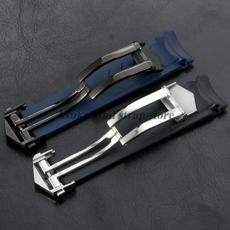 Stainless Steel Solid Folding Buckle 18mm 20mm For TAG Heuer Metal Strap Buckle Silicone Leather Watchband Double Button Clasp