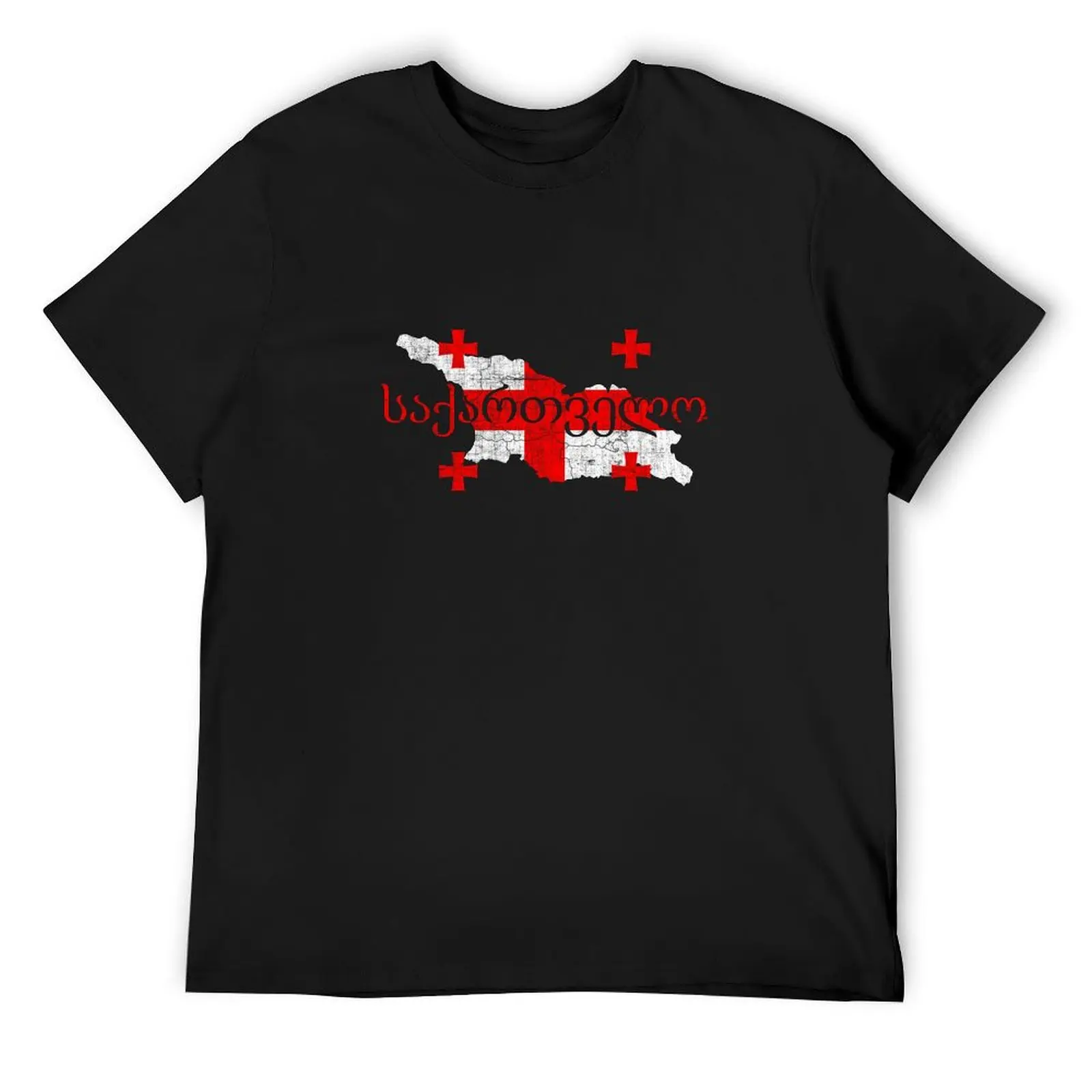 

Georgia Map Shape and Flag T-Shirt graphic shirts Aesthetic clothing cotton man t-shirts clothes for men