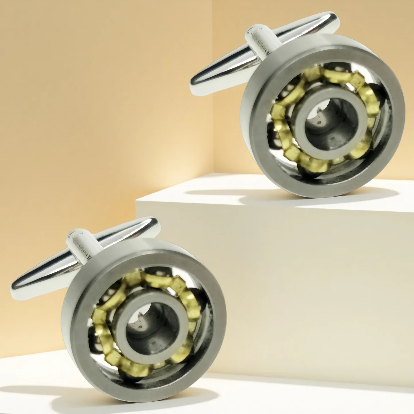 Annlyy Fashion Gears Wheel Car Dashboard Compass Tyre Conveyor Rolling Mens Cufflinks Cuff Links