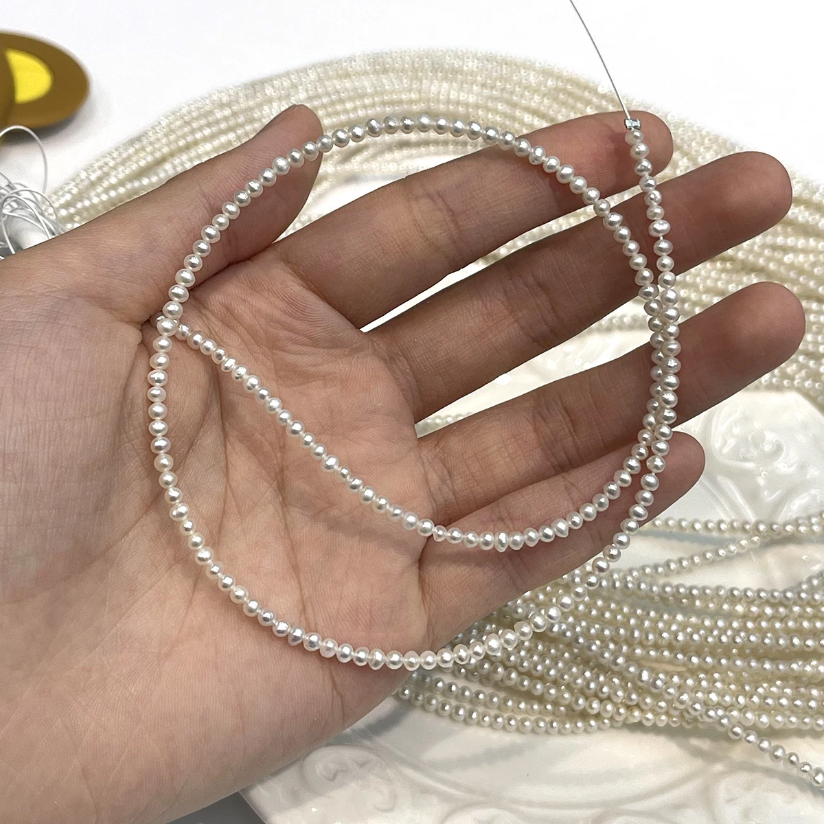 DIY Isolationsperle Natürliche Süßwasserperle 2-3mm für Schmuckherstellung DIY Halskette Armband Ketten Ohrringe Zubehör – Detail 5