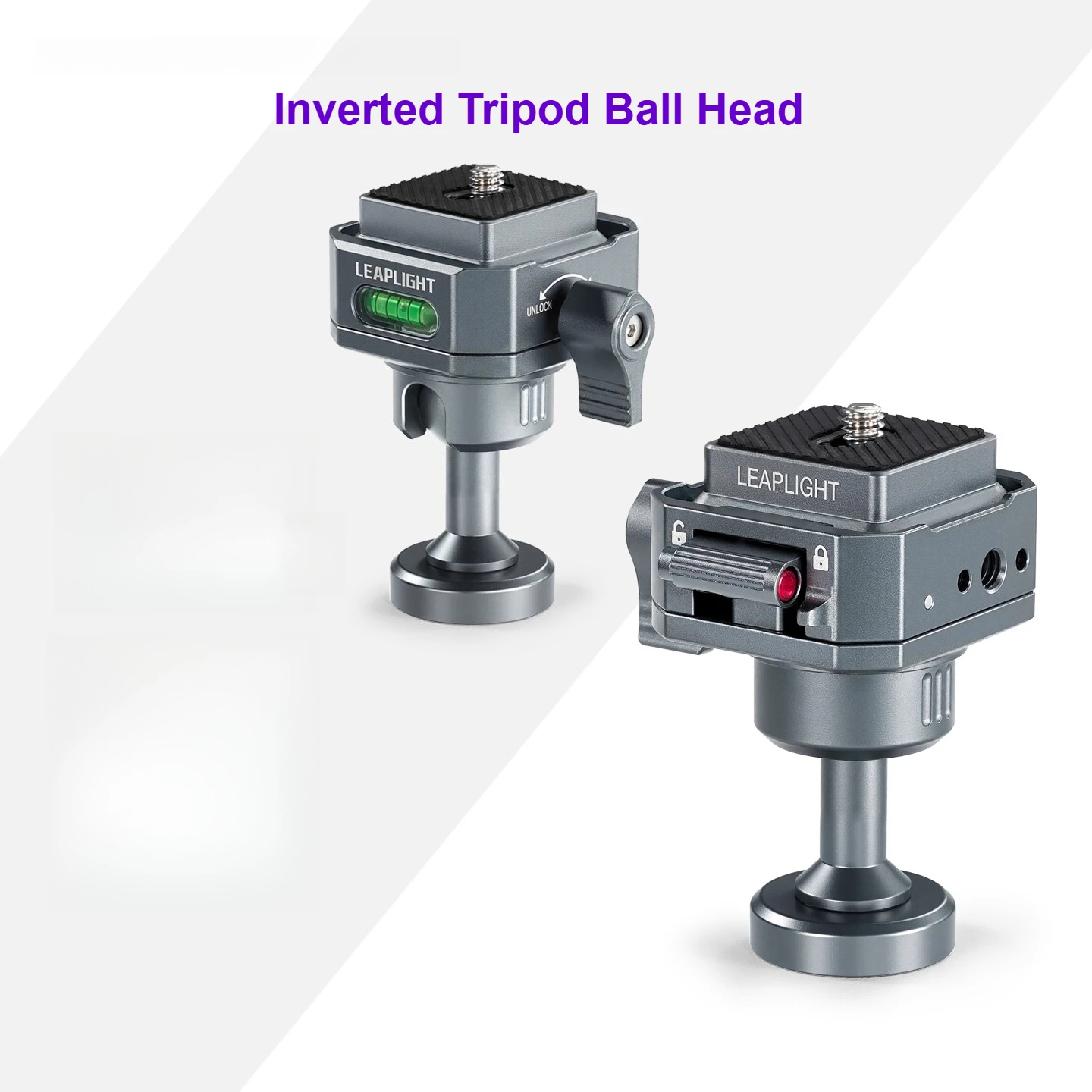 Inverted Tripod Ball Head for Low Angle & 360° Horizontal/Vertical Rotation Mini Quick Release Aluminum Alloy Base