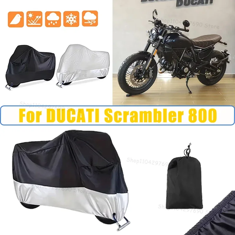 210D Oxford Motorcycle Cover Waterproof All Season UV Protection For DUCATI Scrambler 800 Anti-Tear Windproof Motorbike Cover