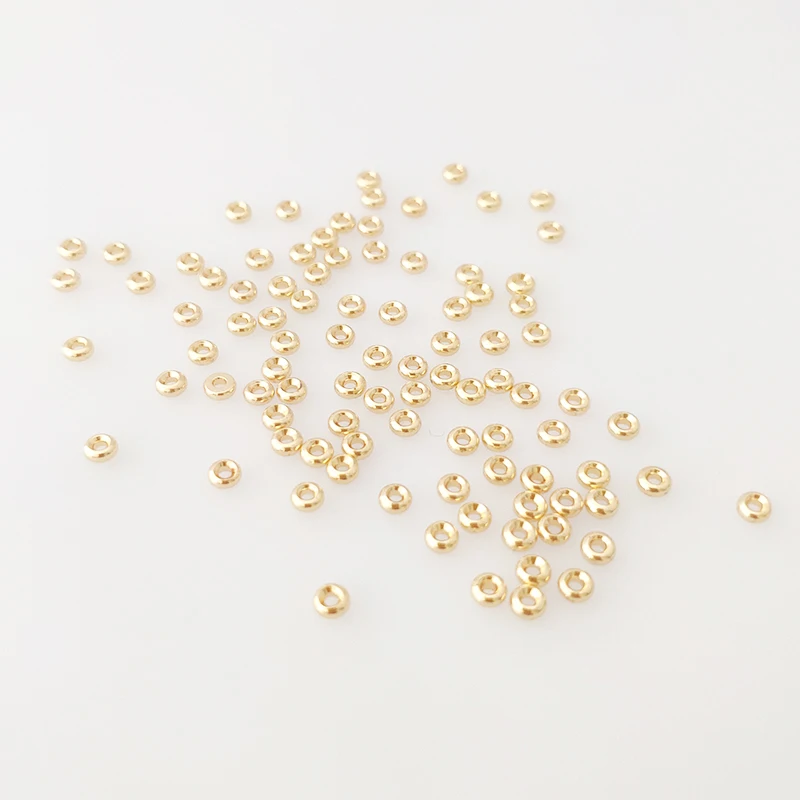 10/20/30pcs wholesale Spacer Flat Beads Accessories, 18K Gold Plated Separators for Beads Bracelet Necklaces DIY Parts Findings