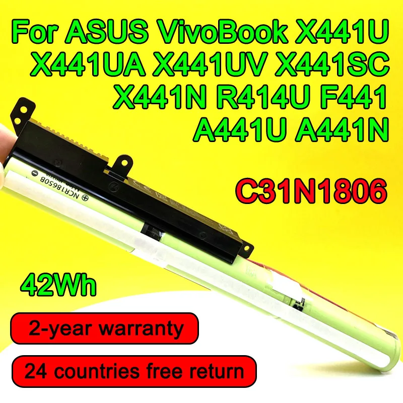 A31N1537 Laptop Battery For ASUS VivoBook X441U X441UA X441UV X441SC X441N R414U F441U A441U A441N 0B110-00420300 10.8 36Wh