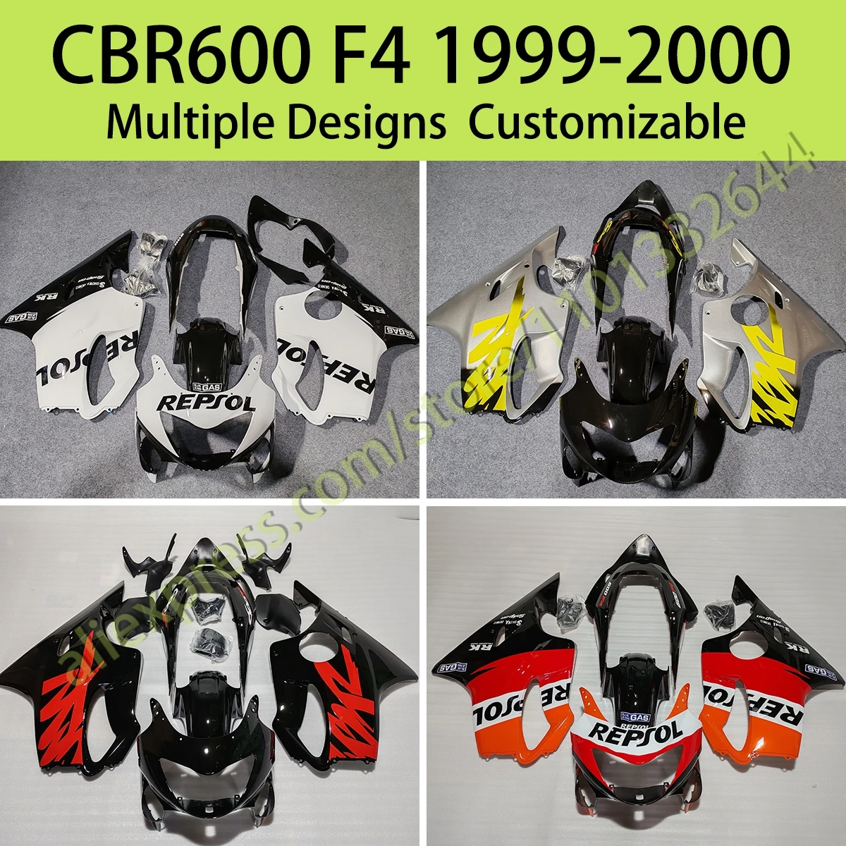 

Custom Fairing Kit for Honda CBR600 F4 1999 2000 Motorcycle Painted ABS Fairings Bodywork Cowl Set CBR 600 F4 99 00