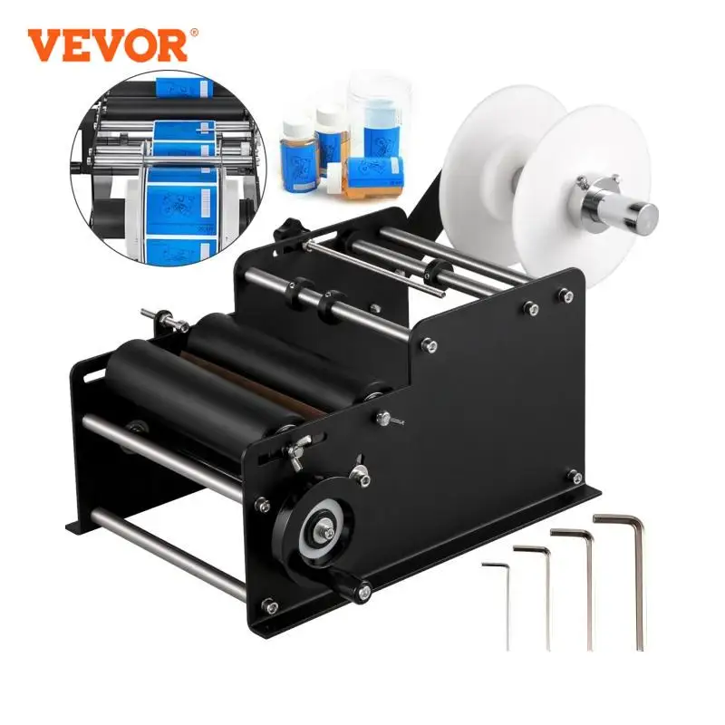 VEVOR MT - 30 Semi-Automatic Bottle Labeling Machine Electrical Adhensive Printer Applicator With Round for Plastic Glass Metal