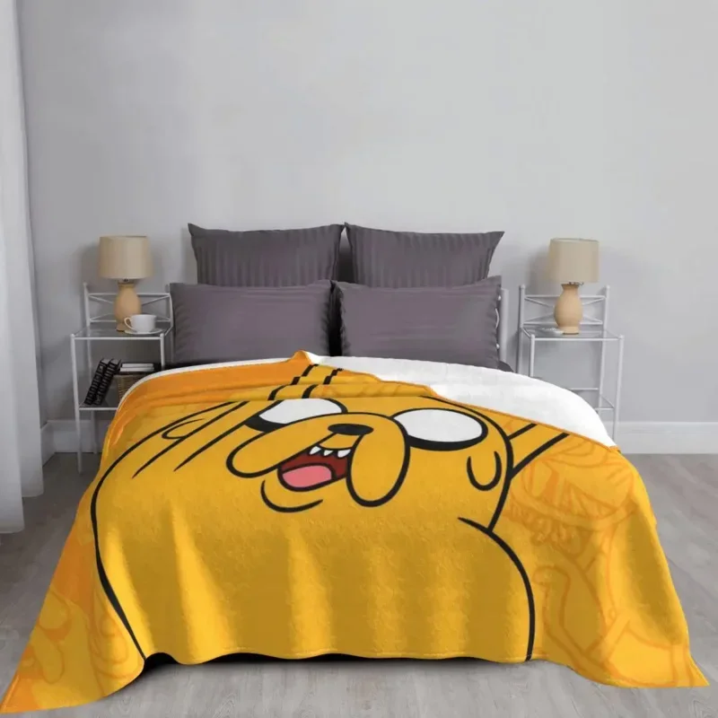 With Finn and Jake Prince Gumball Funny Animation Blanket Flannel Dog Cozy Soft FLeece Bedspread