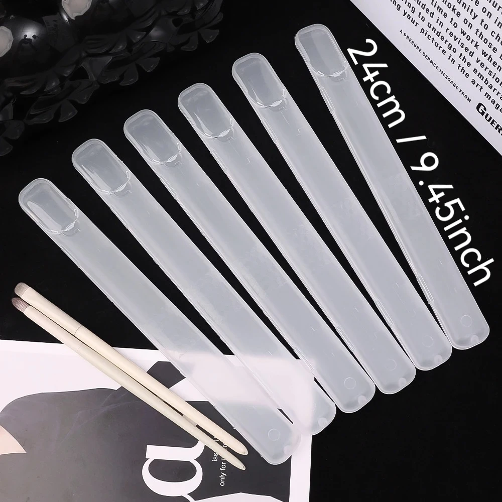 صندوق تخزين فرش المكياج الشفاف المحمول | منظم مقاوم للغبار مع غطاء لفرش المكياج وأقلام الحواجب وكحل العيون والبيا #6