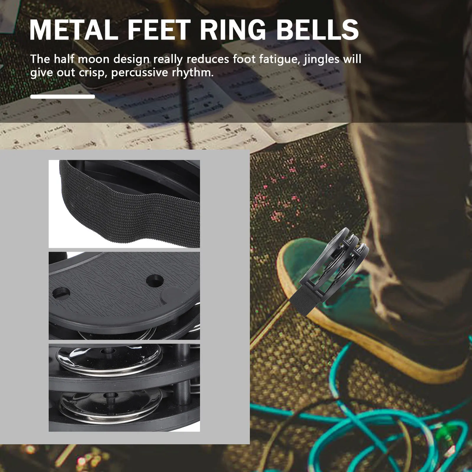 Foot Bell Adjustable Strap Comfortable Wear Percussion Instrument for Performance Party Rhythm Creator Musical