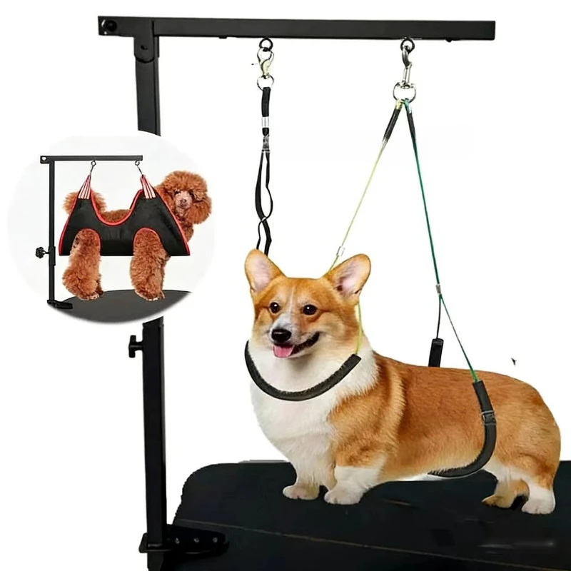 

Pet dog dog bracket retractable height adjustable lifting foldable black wrought iron frame