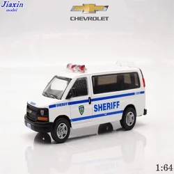 Jiaxin 596 1/64 Alloy car model Chevrolet van New York Sheriff's Office police car gift for children