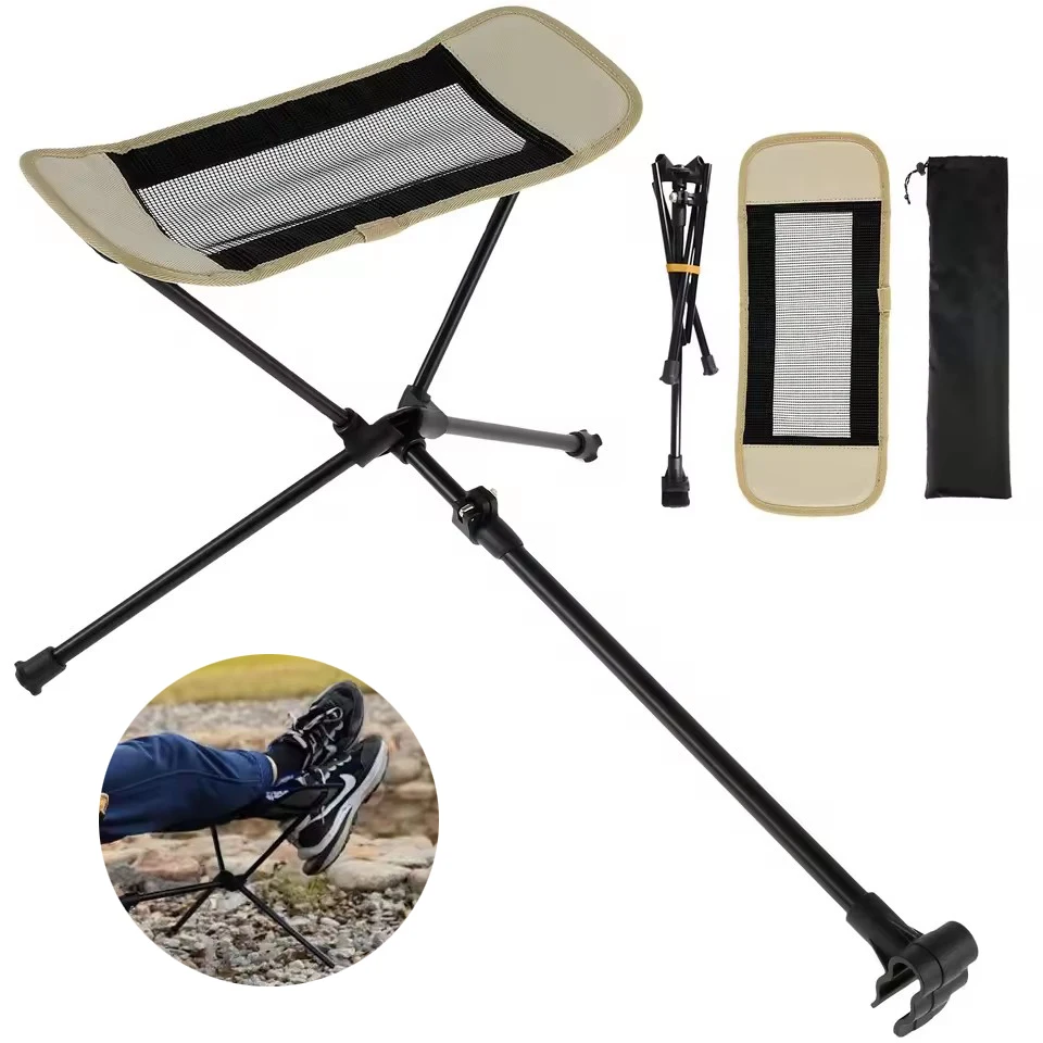 

Outdoor Camping Fishing Stool Folding Leisure Chair Retractable Footrest For Moon Chair Portable Aluminum Lightweight 400g
