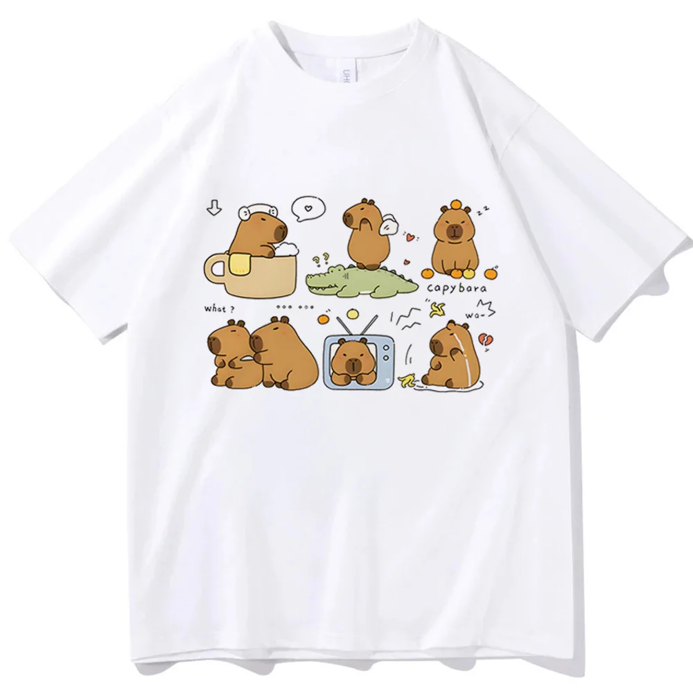 Capybara t-shirt female anime Breathable graphic Pop Culture Graphic 80s t-shirt Classic 2000s Vintage Punk