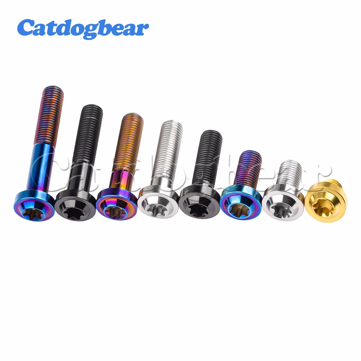 Catdogbear 4PCS Titanium Bolts M10x20 25 30 35 40 45 50 60 65mm Pitch 1.25/1.5mm T45 Torx Head Screws For Motorcycle Parts