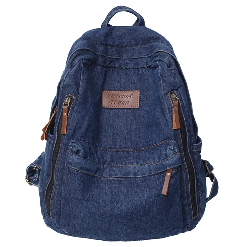 Imagen 2 del producto Mochilas De moda vaqueras para la escuela, bolso vaquero para estudiantes con múltiples bolsillos, Mochila De gran capacidad, Mochila De escuela femenina 2023