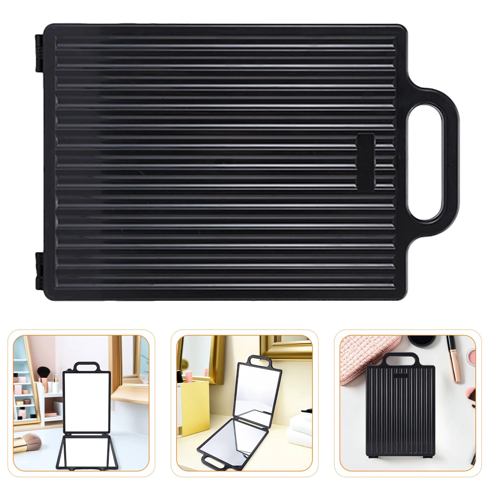 

Barber Mirror Hand Double-sided Folding Makeup Compact Handheld Back Baseball Comb Self Cut