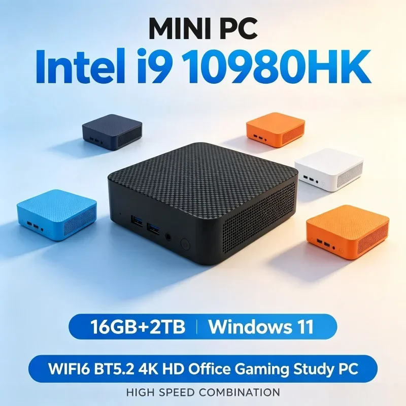 Mini PC Intel I9‑10980HK Windows11 16GB RAM Optional 1TB‑2TB SSD WiFi6 Bluetooth5.2 Mini Desktop For Home & Business Work