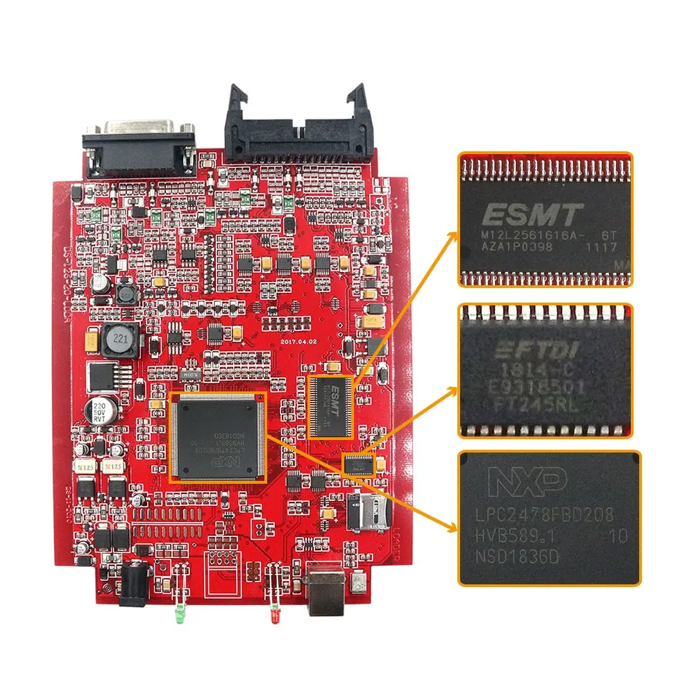 KTAG V7.020 V2.25 Red PCB ECU Programmer Unlimited OBD2 Tuning Tool With New Ktag 272 ECU Dedicated Read/Write Cable Toolbox