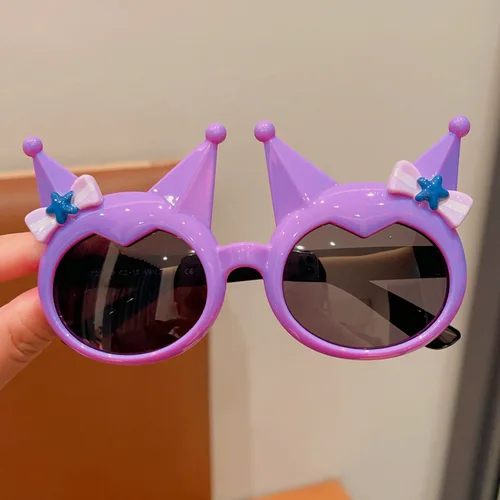 Imagen 2 del producto Gafas de sol para niños dibujos animados Kuromi lindo bebé moda gafas de sol niña princesa viaje al aire libre sombrilla niño gafas niños