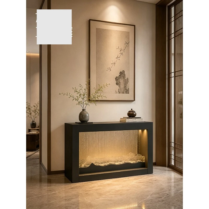 Stylish Console Waterscape Decor, Continuous Recirculating Flow, Artistic Ornament for Entryway and Household Space