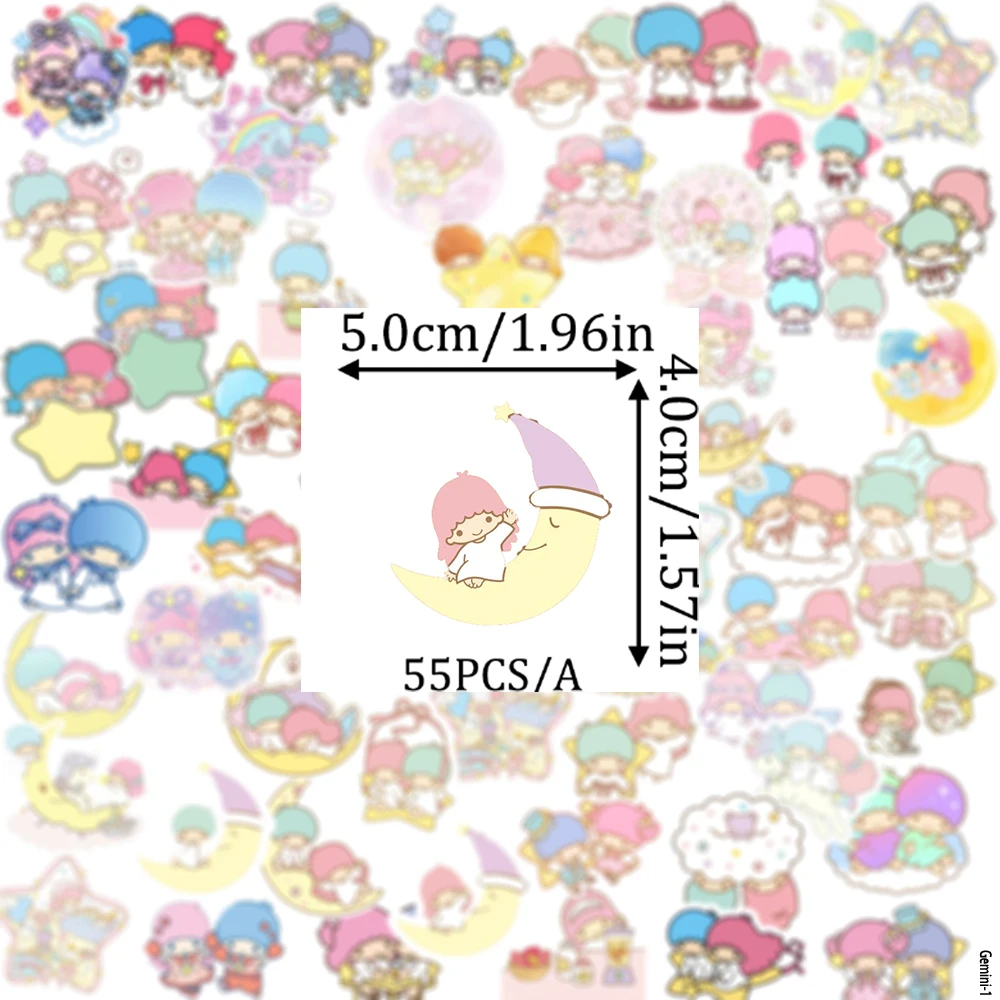 55개 일본 귀여운 쌍둥이자리 주변 캐릭터 스티커 DIY 기타 여행가방 스티커