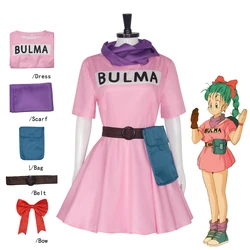 Anime Bulma cosplay costume pink dress costume uniform Kawaii girls Halloween carnival party costume