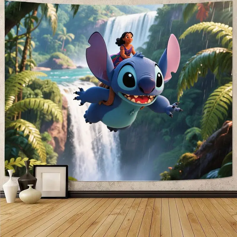 

1 шт. Disney Lilo & Stitch Jungle Adventure гобелен красочный полиэстер настенное искусство домашний декор спальня гостиная подарок для фанатов