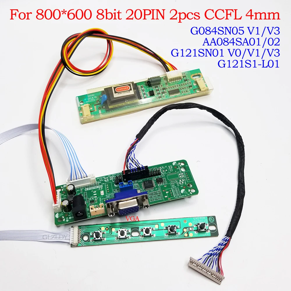 Controller Board Kit For G084SN05 V1/V3 AA084SA01/02 G121SN01 V0 V1 V3 G121S1-L01 800*600 2 ccfl LCD VGA diy industrial Display