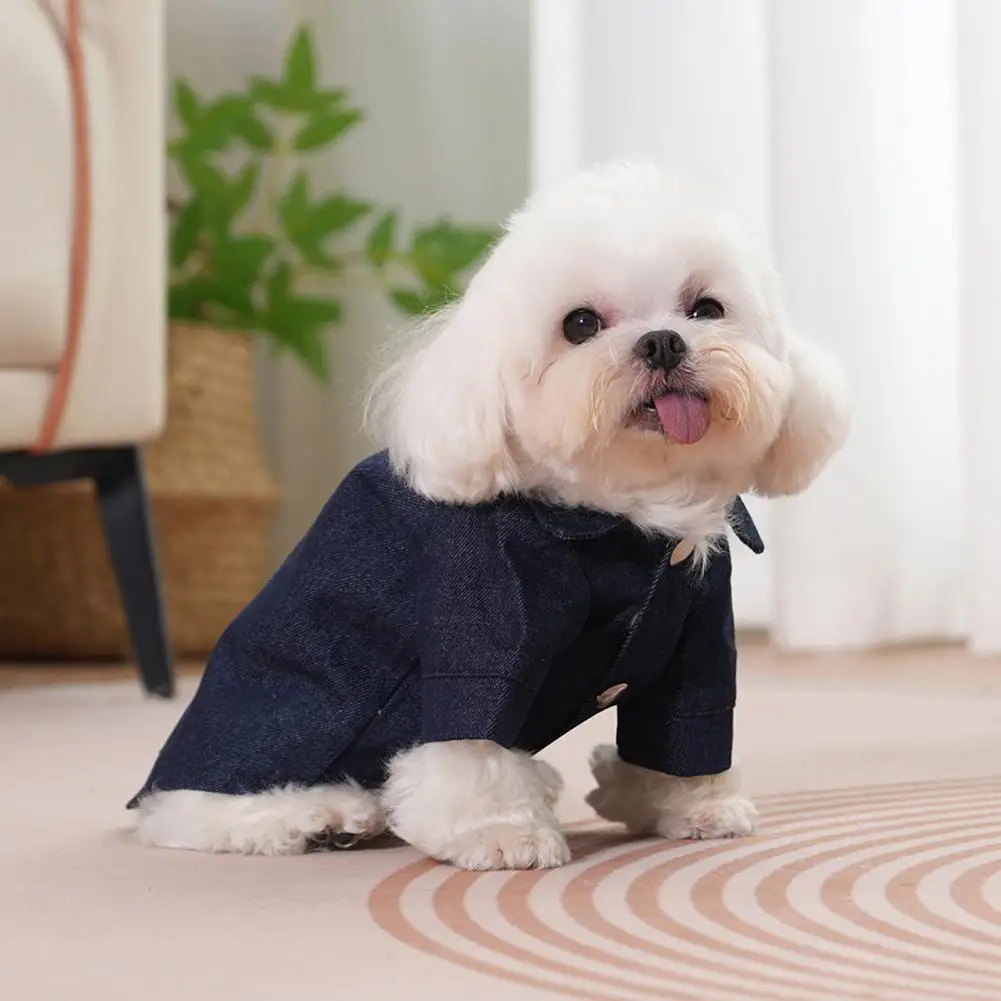 Stylish Pet Clothing Pet Denim Shirt Funny Transform Costum Fashionable Boy Uniform Soft Breathable Dog for Wear for Small