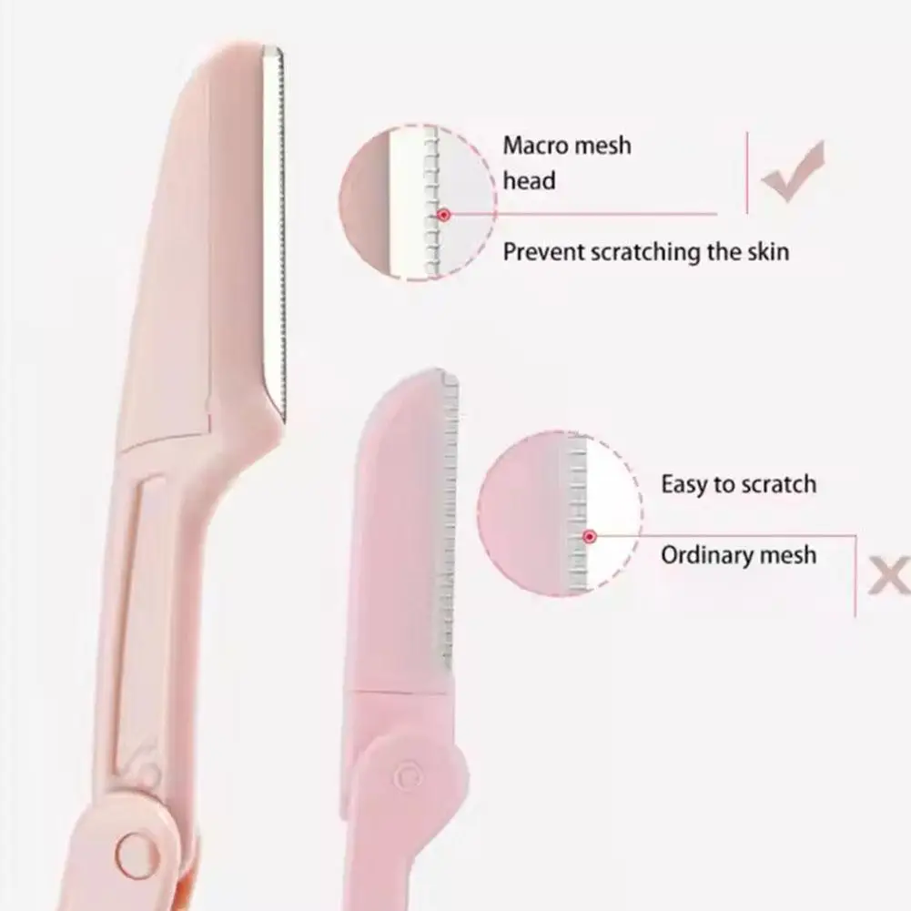 5ชิ้นพับคิ้วT RimmerกรรไกรผมRemoverคิ้วหวีมีดโกนคิ้วคลิปเครื่องมือแต่งหน้าใบหน้ามีดโกนสําหรับผู้หญิง