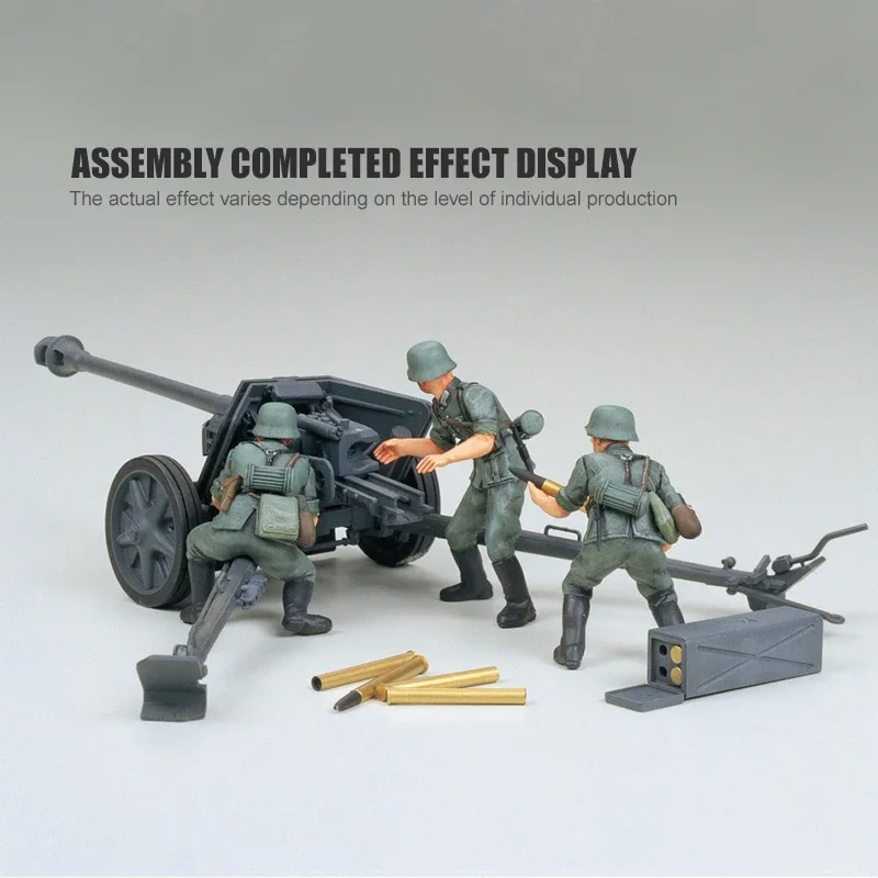 TAMIYA assembled plastic model kit 35047 German 75mm anti tank gun and artillery unit 1/35