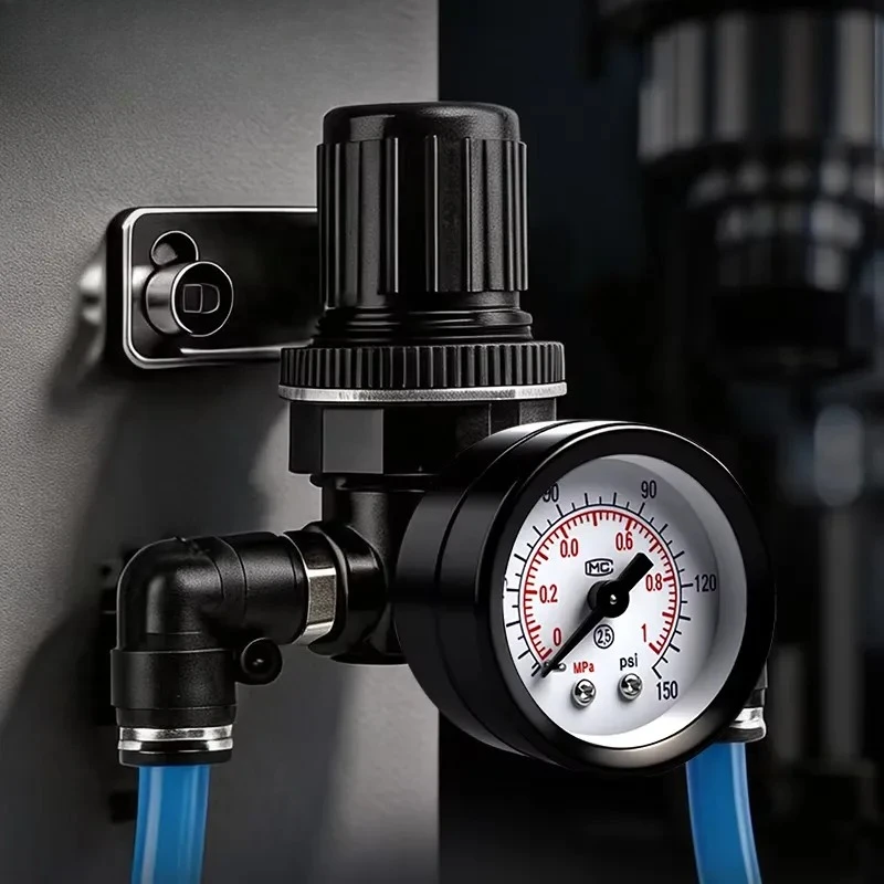 Mini Air Regulator 1/4 Inch Compressed Air Pressure Control Valve Pneumatic Regulator Equivalent to R07-200 for Industrial