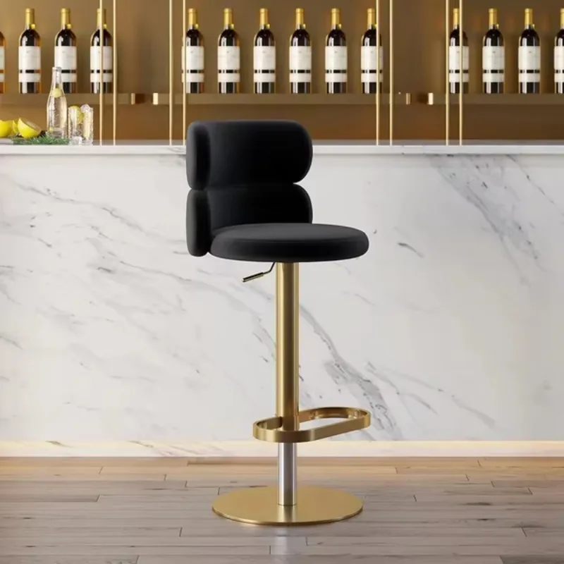 Modern Velvet Stool Bar Chair Black and Bar Stool Home Bar Table and Chair Set