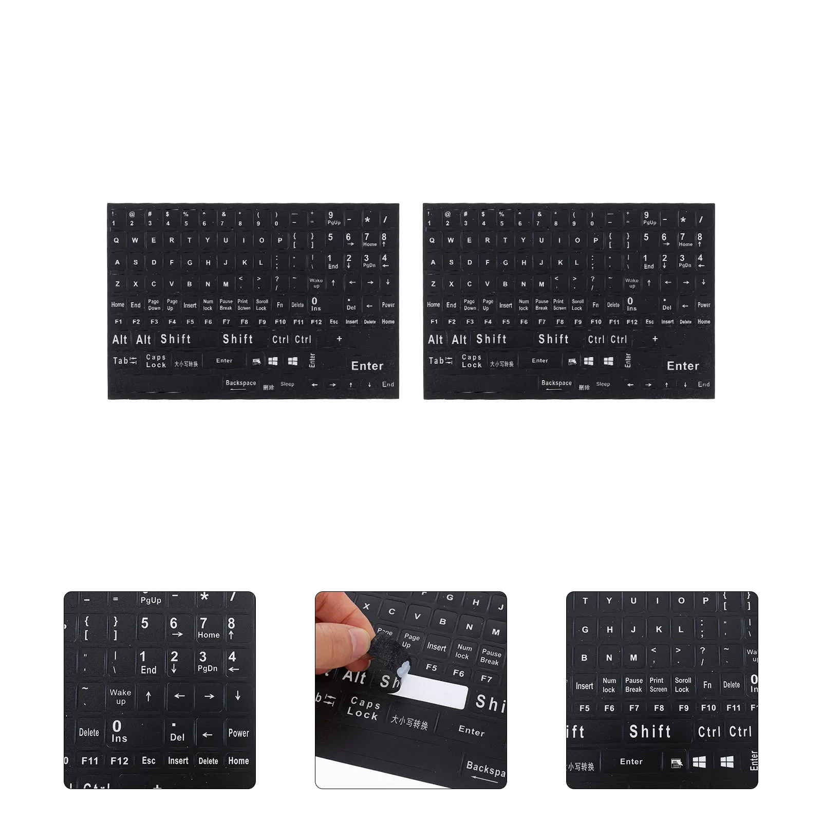 

2pcs Keyboard Stickers English Clear Wear-Resistant Full Coverage For Laptop Desktop Notebook Computer Keyboards Self-Adhesive
