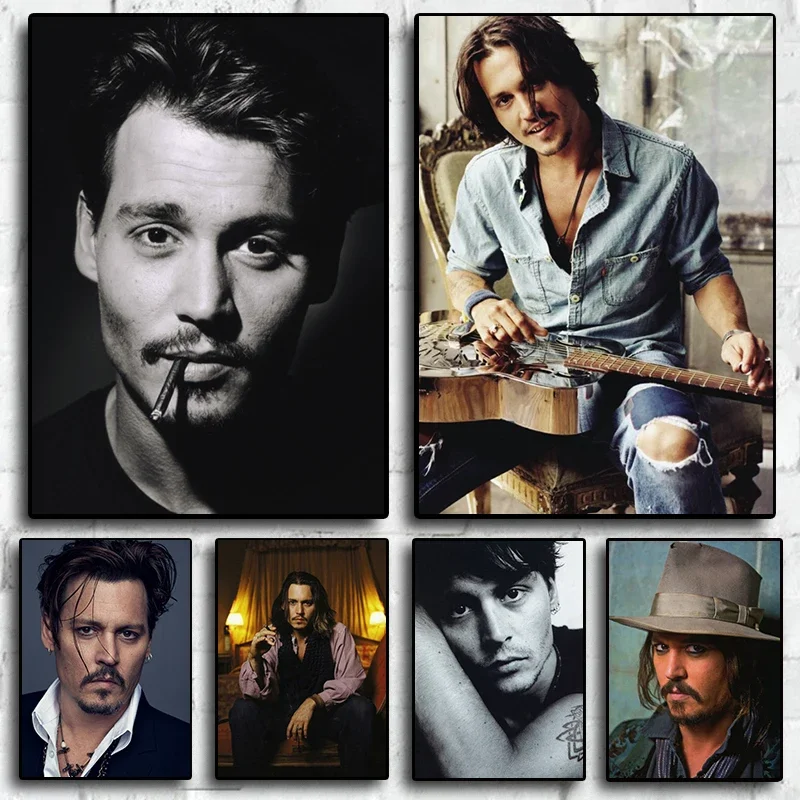 Famous American Actor and Movie Star Johnny Depp Poster Bedroom Living Quality Canvas Painting Art Home Wall Decor Picture