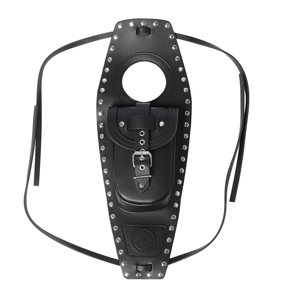 حقيبة خزان جلدية أمامية للدراجة النارية لـ Harley Sportster XL883 1200 ثمانية وأربعين وثمانية وسبعون مع تخزين أدوات الأزرار